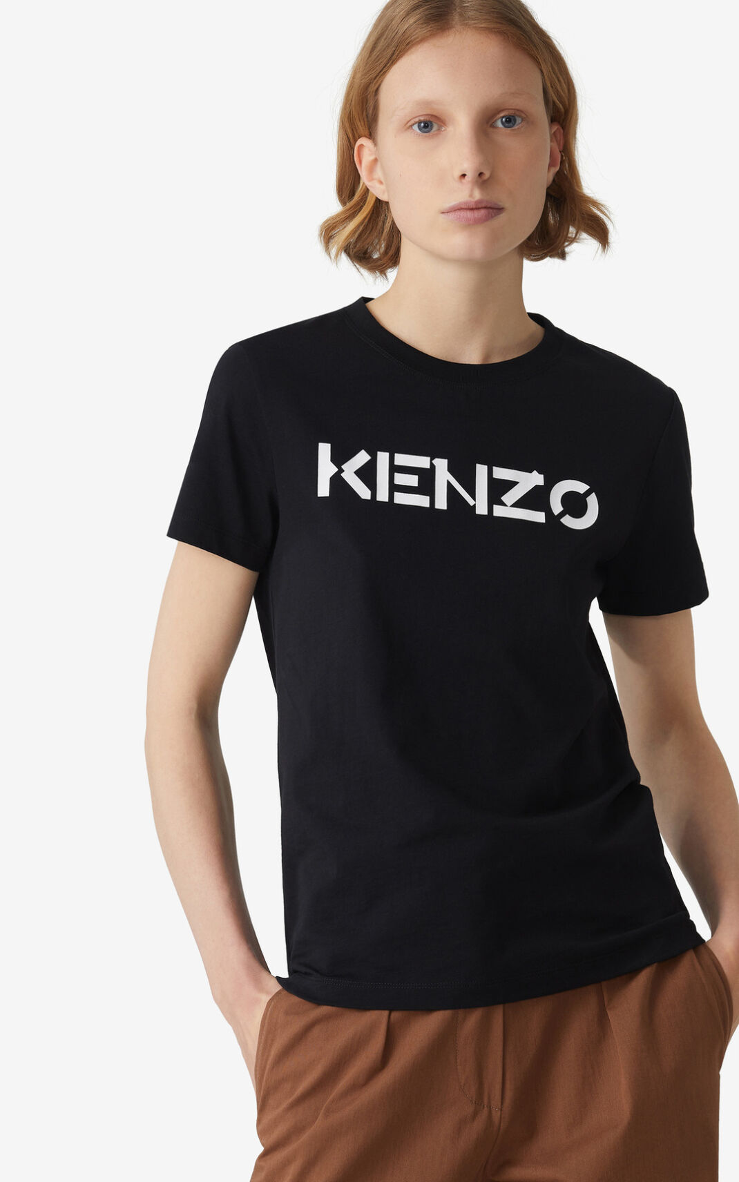 Kenzo Logo Camisetas Mujer Negras | 5781934-IW